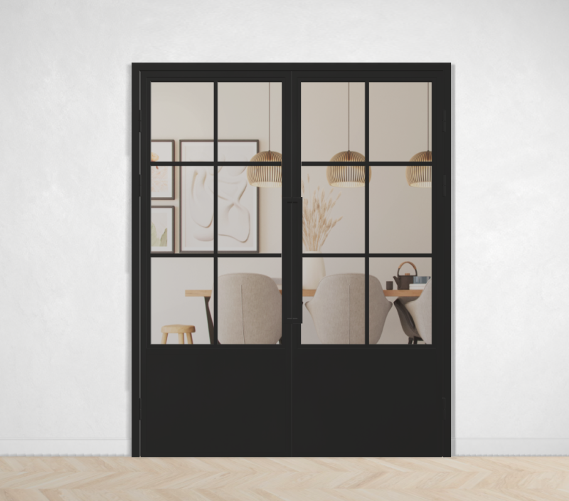 Outlet: Dubbele binnendeuren 6 vaks met kickplate 2700 x 1000 mm per deur